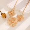 Alloy Exaggerated Flower Jewelry Set With Electroplating