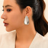 Alloy Exaggerated Geometric Dropshaped Electroplated Ear Studs Jewelry