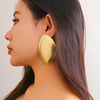 Alloy Exaggerated Geometric Dropshaped Electroplated Ear Studs Jewelry