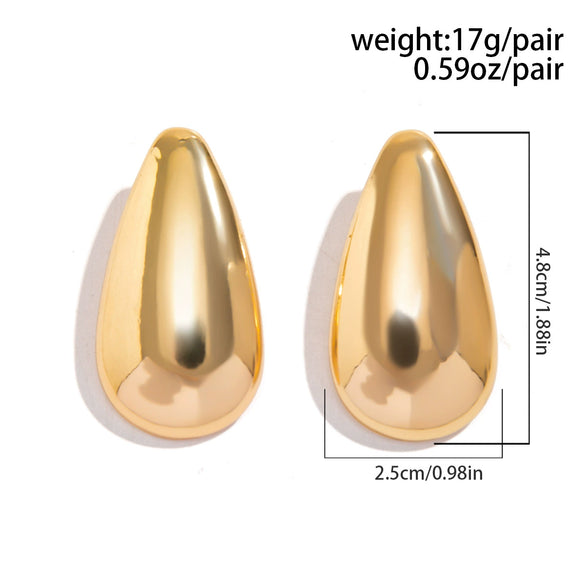 Alloy Exaggerated Geometric Dropshaped Electroplated Ear Studs Jewelry