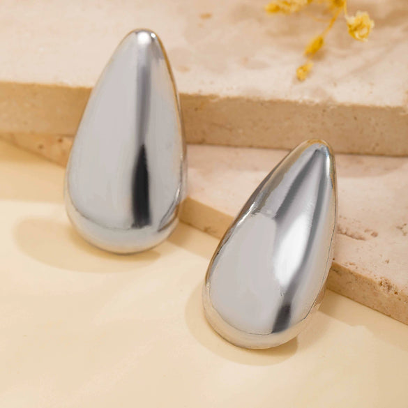 Alloy Exaggerated Geometric Dropshaped Electroplated Ear Studs Jewelry