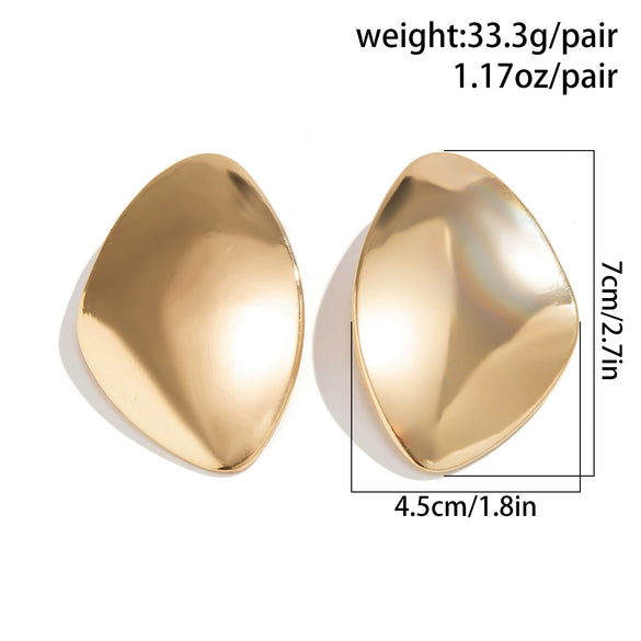 Alloy Exaggerated Geometric Dropshaped Electroplated Ear Studs Jewelry