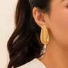 Alloy Exaggerated Geometric Dropshaped Electroplated Ear Studs Jewelry
