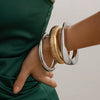 Alloy Exaggerated Geometric Electroplated Spring Bracelet