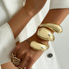 Alloy Exaggerated Spiral Water Drop Open Bracelet With Electroplating