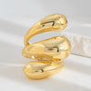 Alloy Exaggerated Spiral Water Drop Open Bracelet With Electroplating