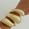 Alloy Exaggerated Spiral Water Drop Open Bracelet With Electroplating