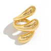 Alloy Exaggerated Spiral Water Drop Open Bracelet With Electroplating