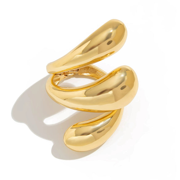 Alloy Exaggerated Spiral Water Drop Open Bracelet With Electroplating