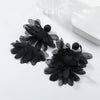 Alloy Fabric Handmade Geometric Round Petal Tassel Earrings For Women With Diamond Treatment