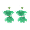 Alloy Fabric Handmade Geometric Round Petal Tassel Earrings For Women With Diamond Treatment