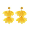 Alloy Fabric Handmade Geometric Round Petal Tassel Earrings For Women With Diamond Treatment