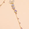 Alloy Fashion Cool Purple Butterfly Long Tassel Earrings With Diamond Design