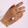 Alloy Fashion Geometric Cut Out Carved Ring Jewelry