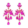 Alloy Fashion Style Diamondinlaid Dropshaped Flower Earrings For Women