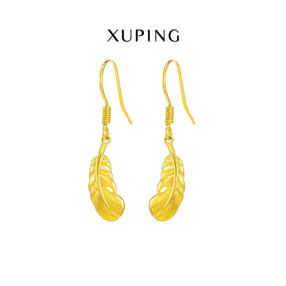 Alloy Feather Fashion Tassel Ear Hook Earrings With Electroplating For Women