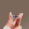 Alloy Female Niche Design Star Moon Love Brooch With Flower Pattern Electroplating