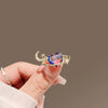 Alloy Female Niche Design Star Moon Love Brooch With Flower Pattern Electroplating