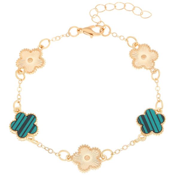 Alloy Fiveleaf Flower Electroplated Women's Bracelet