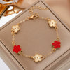 Alloy Fiveleaf Flower Electroplated Women's Bracelet