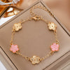 Alloy Fiveleaf Flower Electroplated Women's Bracelet