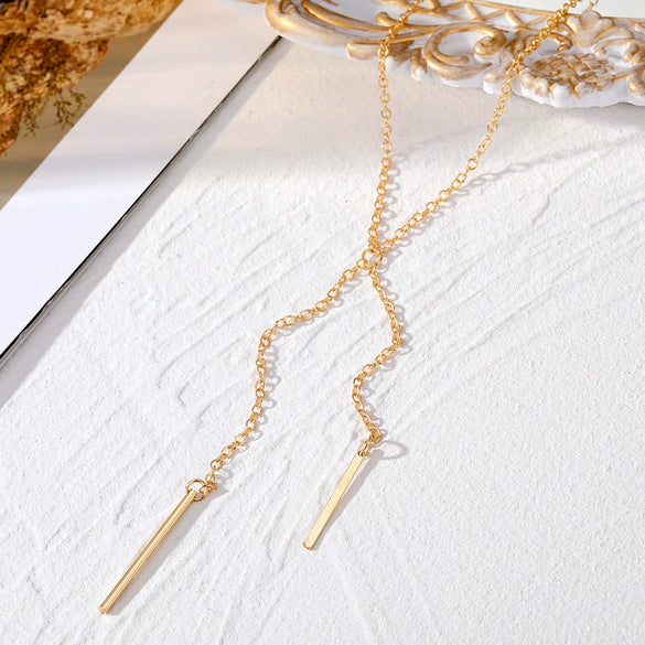 Alloy Fivepointed Star Long Pendant Multilayer Women's Fashion Necklace With Zircon And Geometric Design