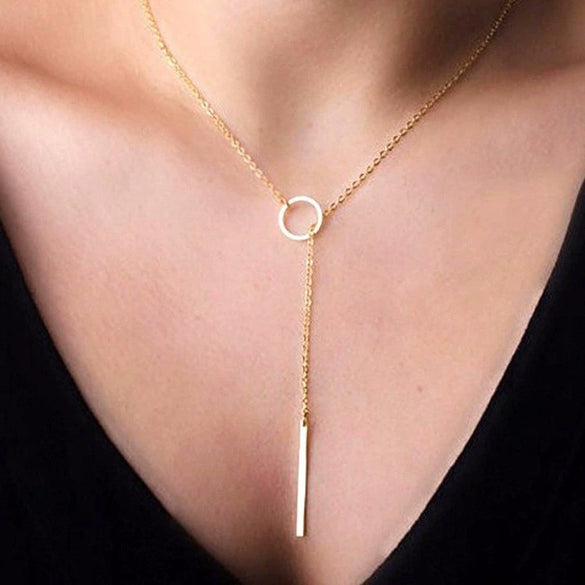 Alloy Fivepointed Star Long Pendant Multilayer Women's Fashion Necklace With Zircon And Geometric Design