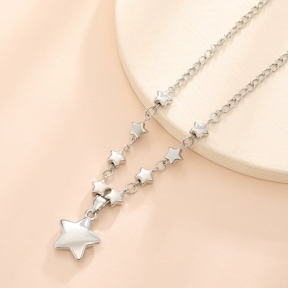 Alloy Fivepointed Star Necklace Electroplating Design For Women