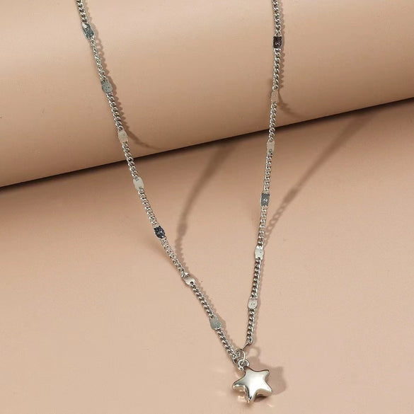 Alloy Fivepointed Star Necklace Electroplating Design For Women