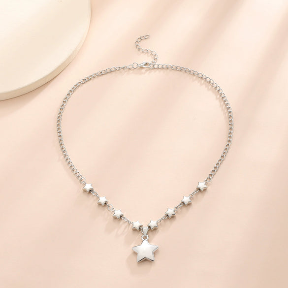 Alloy Fivepointed Star Necklace Electroplating Design For Women