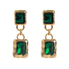 Alloy Flamingo Diamondencrusted Earrings With S925 Silver Needle Square Multilayer Design For Women