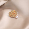 Alloy Flower Antiexposure Brooch Electroplating Minimalist Women's Accessory
