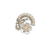 Alloy Flower Brooch Accessories With Pearl And Diamondencrusted Vintage Style