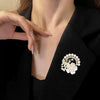 Alloy Flower Brooch Accessories With Pearl And Diamondencrusted Vintage Style