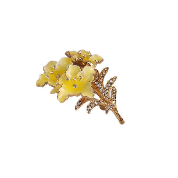 Alloy Flower Brooch Electroplated Minimalist Style Women's Highend Clothing Pin