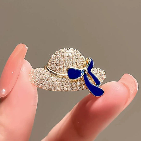 Alloy Flower Design Electroplated Hat Brooch For Women