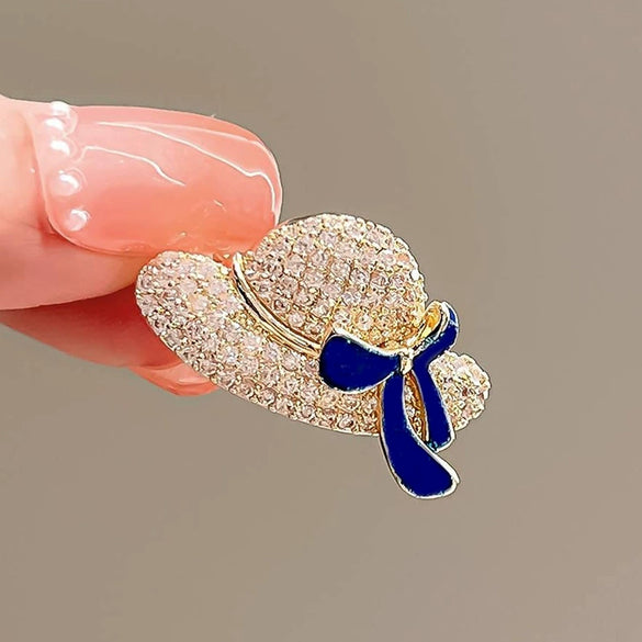 Alloy Flower Design Electroplated Hat Brooch For Women