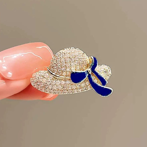 Alloy Flower Design Electroplated Hat Brooch For Women