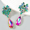 Alloy Flower Diamond Dropshaped Earrings For Women