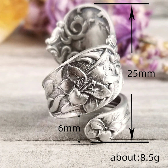 Alloy Flower Distressed Retro Women's Jewelry Ring