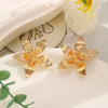 Alloy Flower Dripping Oil Earrings For Women Retro Elegant Fashion Little Fresh Style