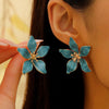 Alloy Flower Dripping Oil Earrings For Women Retro Elegant Fashion Little Fresh Style