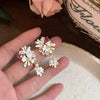 Alloy Flower Dripping Oil Style Earrings