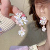 Alloy Flower Dripping Oil Style Earrings