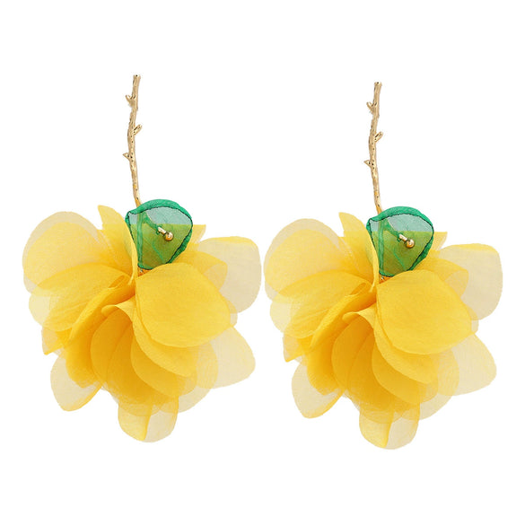 Alloy Flower Earrings For Women Electroplated Bohemian Style