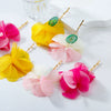 Alloy Flower Earrings For Women Electroplated Bohemian Style