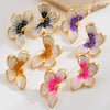 Alloy Flower Earrings Retro Baroque Style Electroplated For Women
