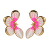 Alloy Flower Earrings Retro Baroque Style Electroplated For Women