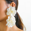 Alloy Flower Earrings With Electroplating Treatment For Women