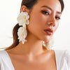 Alloy Flower Earrings With Electroplating Treatment For Women